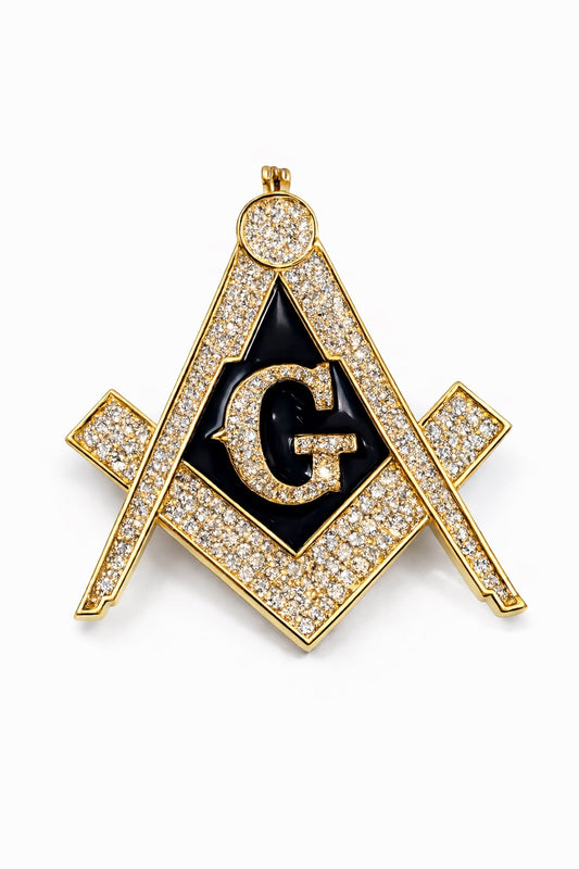 'Square & Compasses' - Gold (Sun) Pendant